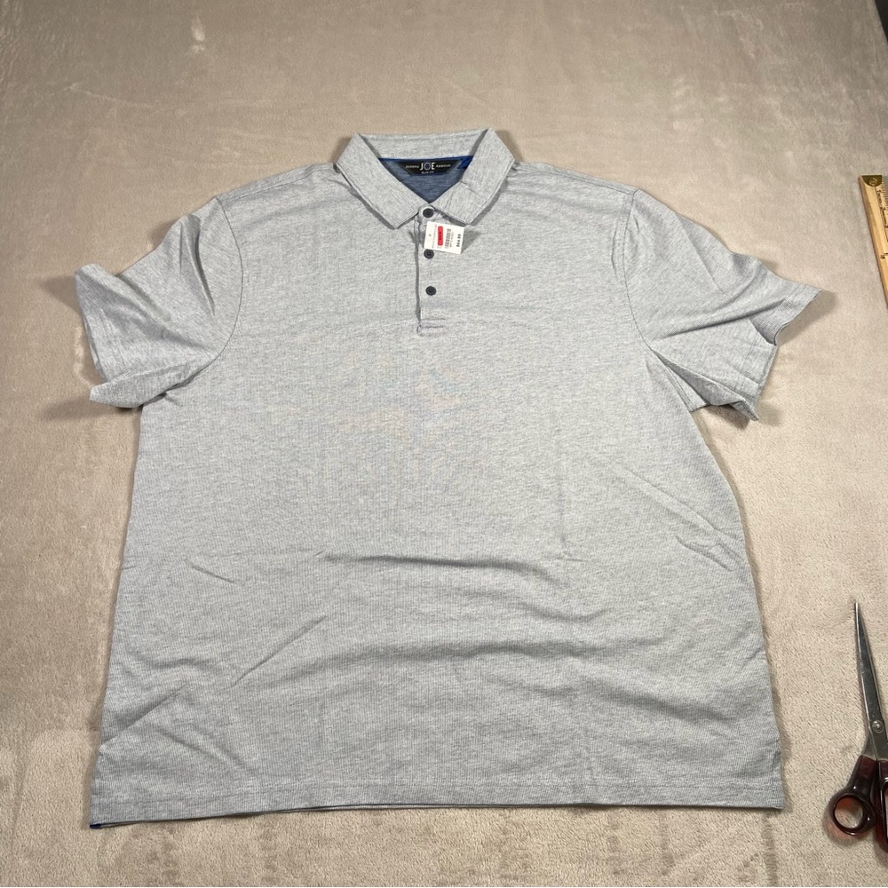 NWT JOSEPH ABBOUD Men's XXL Blue Short Sleeve Polo SHIRT